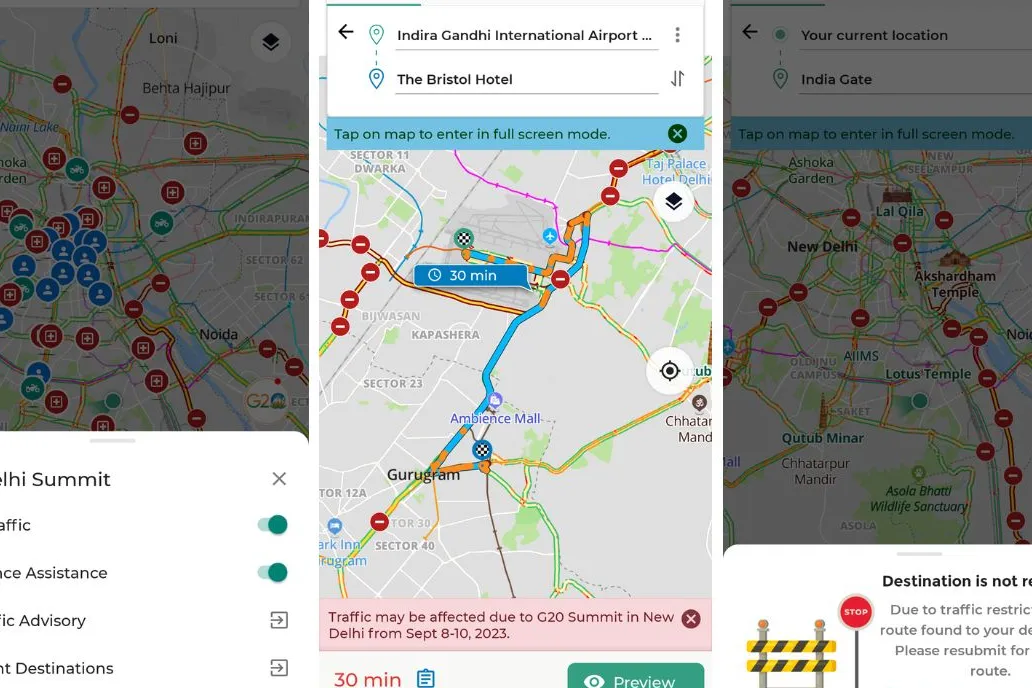 Mappls gives you all the G20 Summit traffic updates