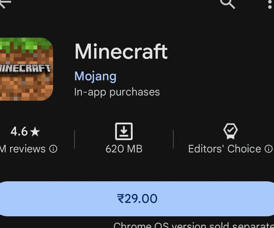 Minecraft on Google Play.